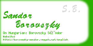 sandor borovszky business card